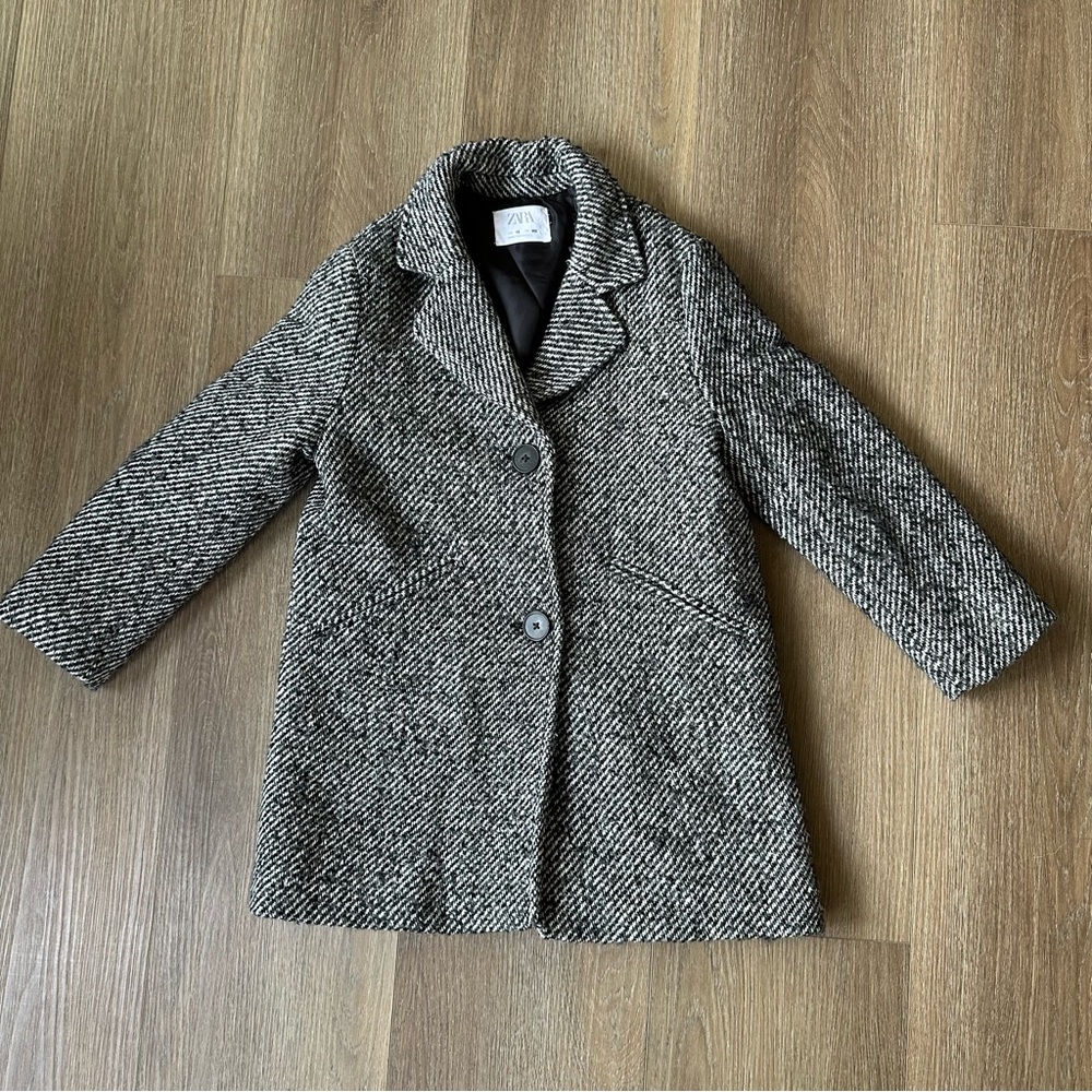 Kids Zara Pea Coat‎ • size 10 • Black, Grey